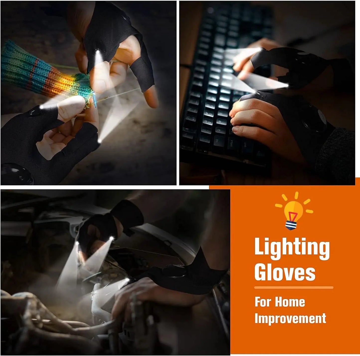 LED Finger Outdoor Glove